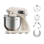 Dreame MX60 Standmixer mit patentiertem Doppelteighaken,leisem 800W,Intelligent Digitalanzeige,12 Geschwindigkeitsstufen,6-Liter Rührschüssel,creme
