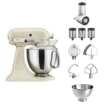 KitchenAid 4,8 L 5KSM175 Artisan Küchenmaschine Set 1 Gemüseschneider Crème – Bild 3