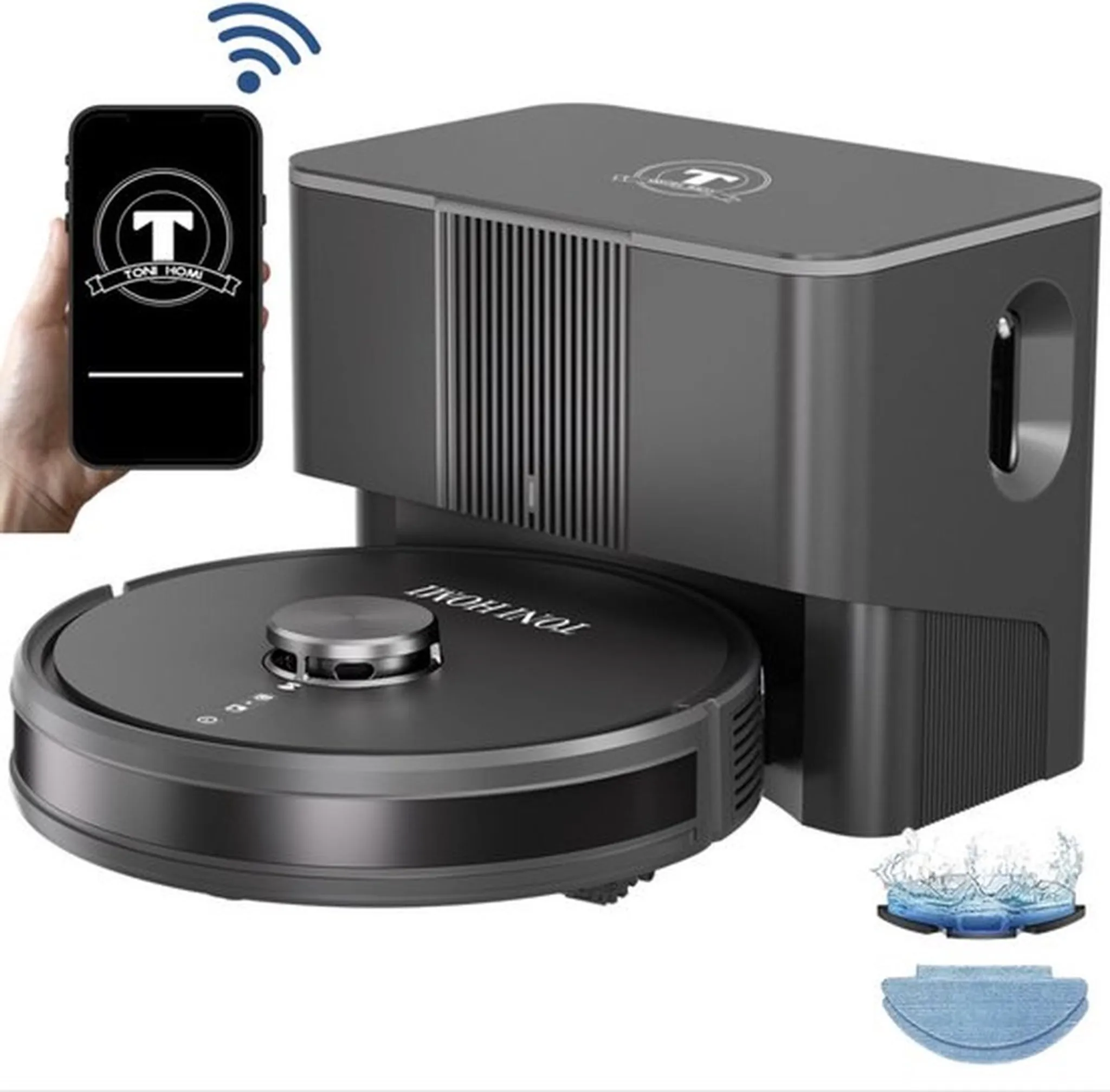 7bfad9a32bc2db4cf8b02d00743caf2a.webp TONIHOMI® Q8- Saugroboter mit Wischfunktion & Auto-Entleerung – LDS – Bild 1