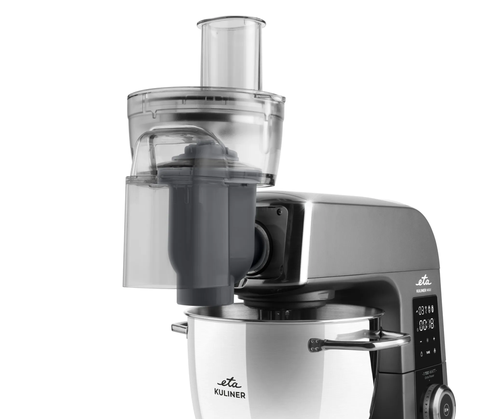994f252ec8a7ebe0450cf2ebe382beee.webp ETA Küchenmaschine Gratus Kuliner II Max I Vollmetall I 12 Geschwindigkeiten I 6.7 L und 3.5 L Schüssel I 1700 W I integrierte Waage I LED-Display – Bild 1