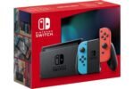 Nintendo Switch-Konsole mit zwei kabellosen Joy-Con-Controllern in Rot und Neonblau V3 – Bild 8