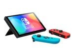 Nintendo Switch (OLED-Modell) mit neonblauen/neonroten Joy-Con-Controllern