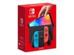 Nintendo Switch (OLED-Modell) mit neonblauen/neonroten Joy-Con-Controllern – Bild 3