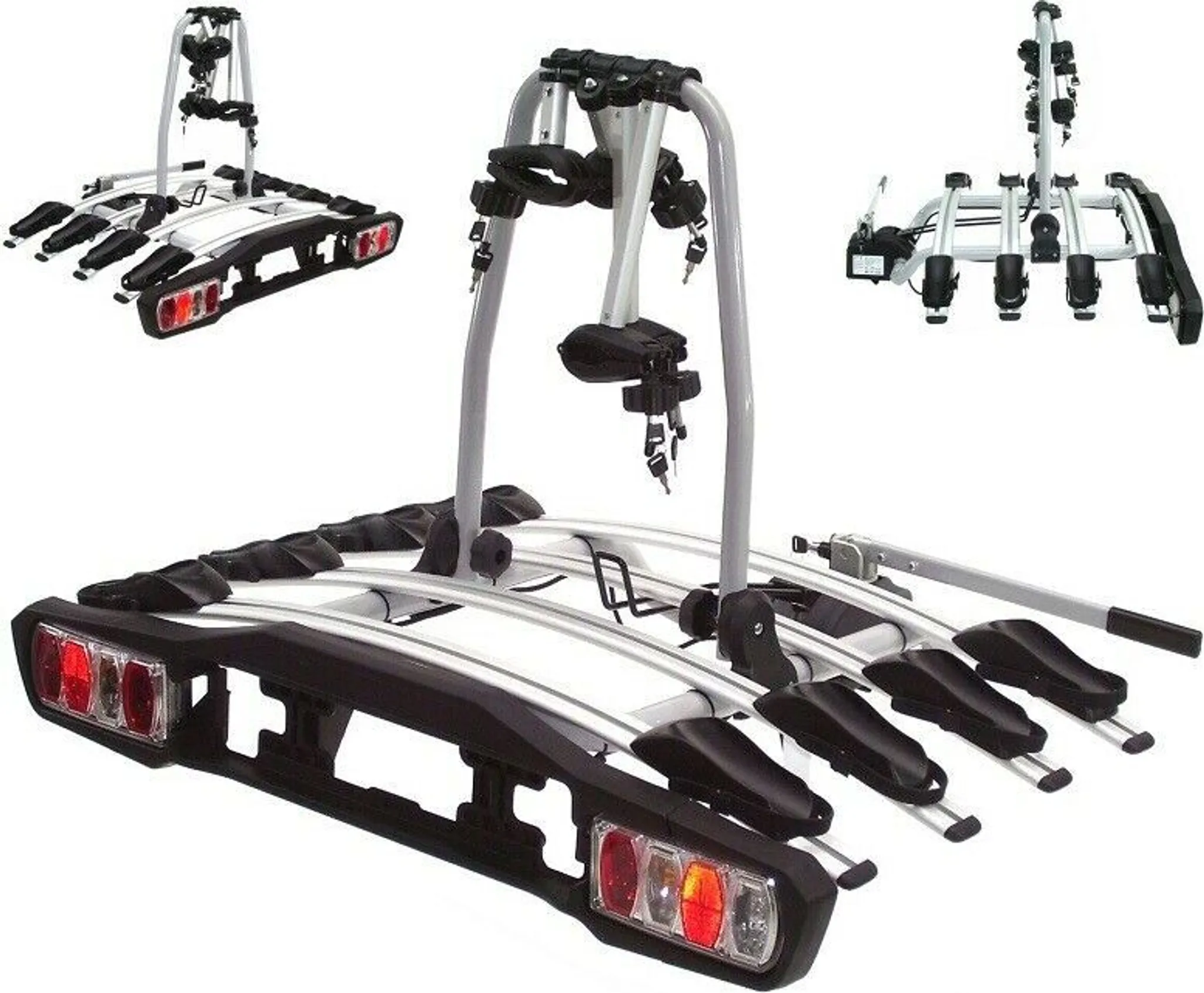 c63d3901627134db6e9fa8995f577c13.webp Fahrradträger für 4 Fahrräder 60kg Heckträger Anhängerkupplung abklappbar 58001 – Bild 1