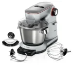 Bosch Küchenmaschine OptiMUM MUM9AX5S00, Edelstahl-Schüssel 5,5 L, integrierte Waage und Timer, Planetenrührwerk, Profi-Knethaken, Schlag-,