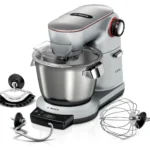 Bosch Küchenmaschine OptiMUM MUM9AX5S00, Edelstahl-Schüssel 5,5 L, integrierte Waage und Timer, Planetenrührwerk, Profi-Knethaken, Schlag-