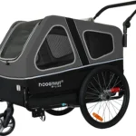 Doggyhut S-Line XXL Hundeanhänger & Hundebuggy mit Federung 2 in 1 Hunde Fahrradanhänger Jogger gefedert bis 45 kg